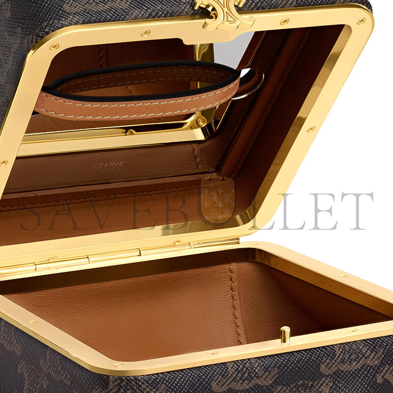Ce1i*e cube in triomphe canvas and natural calfskin 124232l52.03mi (12.5*12.5*12.5cm)